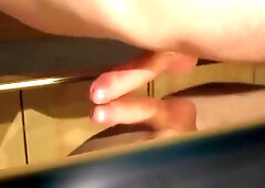 Pushups poking spunk four ejaculation