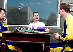 Gay Threesome During Study Session