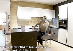 Excited mother I'd like to fuck got her crossed legs climax in a kitchen store.