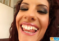 Skinny Leanna riding dick in POV