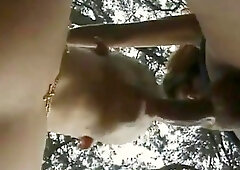 Forest pleasure with a burning shemale