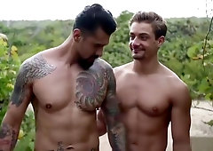 Cute European twinks fucking and jerking gay cock