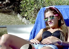 Cuban babe Gabriela Flores pisses in the garden and gets fucked - PissVids