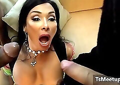 two gigantic rod to one sexy wife tranny