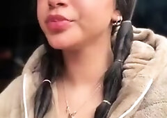 Cute amateur brunette naughty in solo jerking show on camera