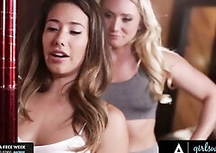 Eva Lovia is truly lascivious for her pole dancing teacher AJ Applegate. How a stripper lesson ended up in a scissoring screw on the bed?
