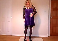 Gothic dress, make up and no panties