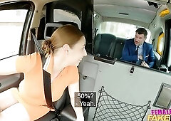 Female Fake Taxi - That guy gets fortunate with a lascivious female taxi driver