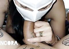 Cuckold gets banged with a sex-toy after which that guy cums in my wife's throat (ARONCORA)