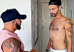 I ripped open the ass of the bald, horny physical education teacher and filled it with cum, of cours