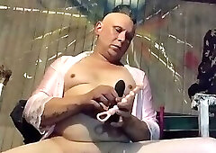 Wearing pink rope and doing multiple toys. Horny on the sauna.