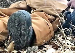 Homeless Fapping Gets a Fake Penis in Ass-Hole and Fellates my Salami for Currency