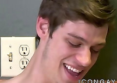 Gay jock and his cute boyfriend banging in a motel room