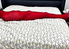 Nylon Encasement Mummification Locked in Hose Cocoon Can't Escape or Break Free From Being Put Into Stretchy Pantyhose