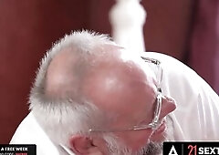 twenty one SEXTREME - Cute Blondie Wows Old Chap With Her Shlong Taking Talents