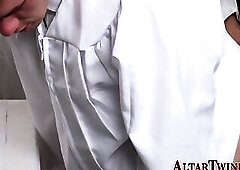 Gay catholic jizzing while riding