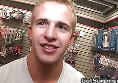 Sexy dude gets his massive white cock sucked by nasty gay dude