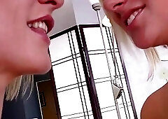 Shemale Delia DeLions sucked by and bangs cutie Kate England