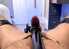Prostate orgasm bdsm, tied up machine, extreme orgasms sex machine