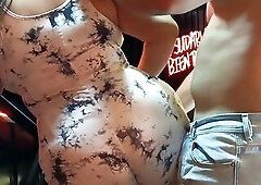 Gym routine with soaked oral job squirts in my throat