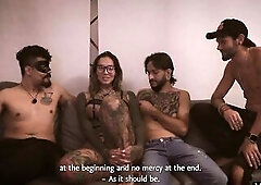 Casting of the Colombian large-bootied Camila Jimenez ends in group anal invasion