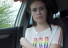 Young hottie Jenny Fer pays for a ride with hardcore sex