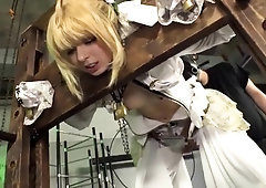 Wild Oriental babe with tiny tits submits to a deep pounding