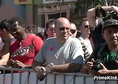 Folsom Street Bound Babe Public BDSM