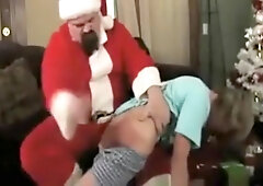 Santa spanks naughty little Tommy