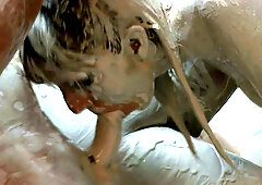 Messy 3some fun in the mud