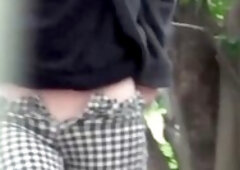 Voyeur feels embarrassed and watches and records cute Japanese women urinating in public.
