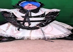 Layered PVC Maid Aoi in long magic wand session