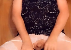 Pantyluvn sissy quick clitty tease in see thru panties