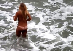 Nudist beach voyeur filming two stunning amateur babes