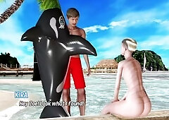 Max's Life Cap 27 - Three-some En La Playa Con Mi Amiga y Una Rubia De Grandes Tetas