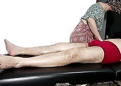 This guy was the masseuse and during the massage and the conversation this guy gradually touched her body and managed to take off her raiment. Then th