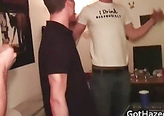 Fresh straight college guys get gay hazing