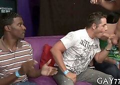 Watch this hot dude get a facial from a fountain of hot babes