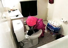 locked in the metallic fiddle with the padlock key taped to me livingroom window, I manacled myself with a timer lock to the throne room for a bit.  g