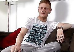 Interview with UK twink Shaun Mann who masturbates and cums