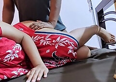 Nighttime romantic lovemaking with stepmom