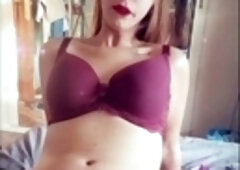 Cute curly brunette solo webcam masturbation