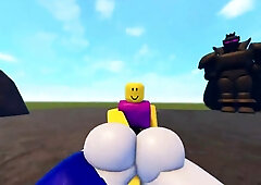 Whorblox POV scene with a woman riding and taking it deep from behind