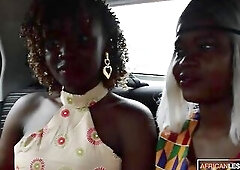 Those 2 BLACK GALS acted like just roommates on the daybed... then kissed and ate every other out