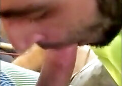 Greedy builder inhaling fuck-stick