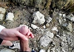 BEACH ADVENTURE| Public Cock flashing| Caught by a Runner and she makes me cum - Sheila Moore