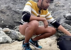 Playful, big floppy cock, outdoors