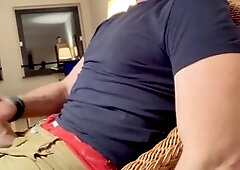 tugging off my super firm cut shaft in my my jeans - verbal.