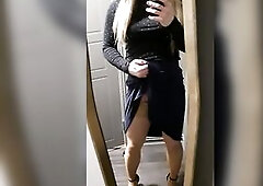 Jerking off a ejaculation in heels and petticoat