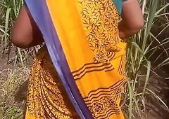 Desi- Friends Wife Holding And Squeezing Breasts In Guava Plantation